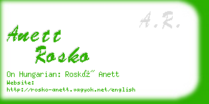 anett rosko business card